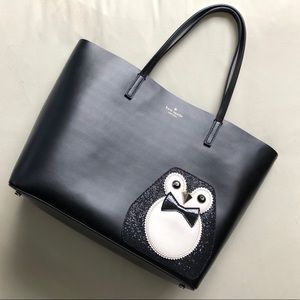Kate Spade Len Penguin Tote Large Black
